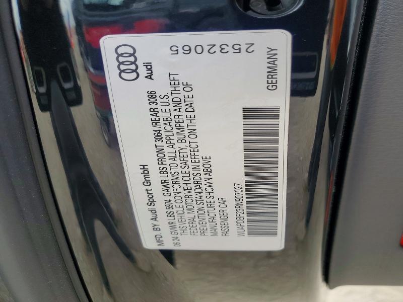 41803406 :رقم المزاد ، WUAPDBF23RN907027 vin ، 2024 Audi Rs7 مزاد بيع