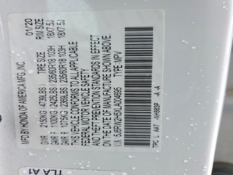 Продажа на аукционе авто 2020 Honda Cr-v, vin: 5J6RW2H5XLA004695, номер лота: 79128205