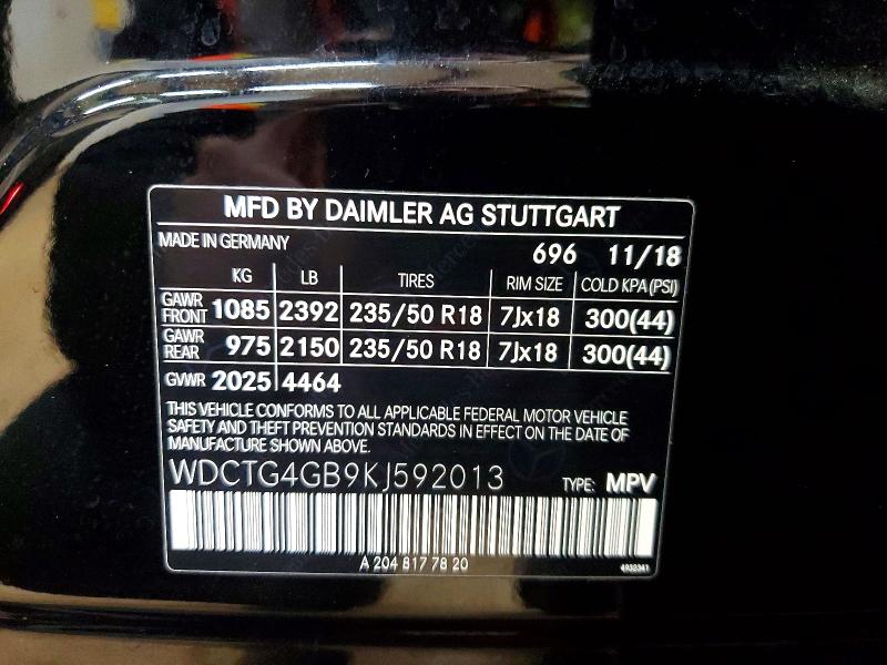 Продажа на аукционе авто 2019 Mercedes-benz Gla, vin: WDCTG4GB9KJ592013, номер лота: 79531515