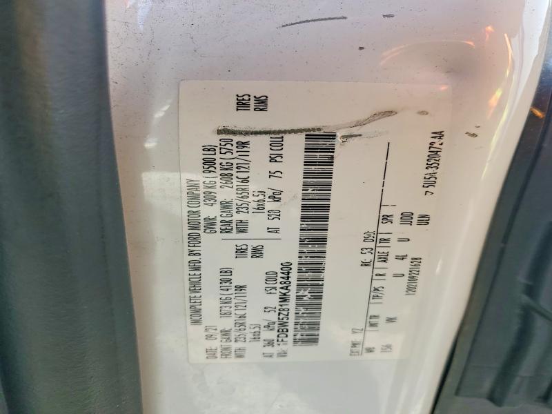 2021 Ford Transit მანქანა იყიდება აუქციონზე, vin: 1FDBW5Z81MKA84400, აუქციონის ნომერი: 79995415