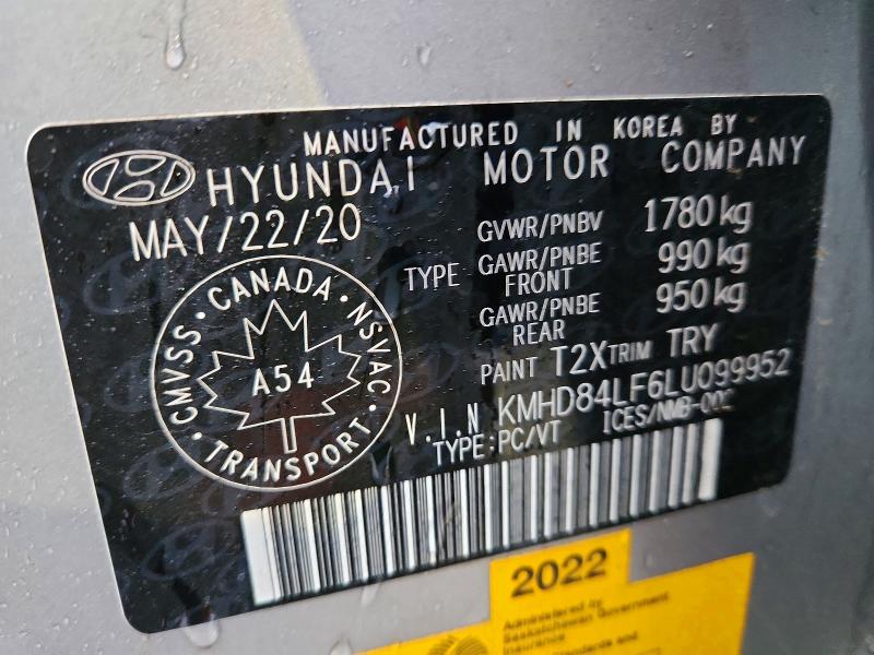 Продажа на аукционе авто 2020 Hyundai Elantra, vin: KMHD84LF6LU099952, номер лота: 77515025