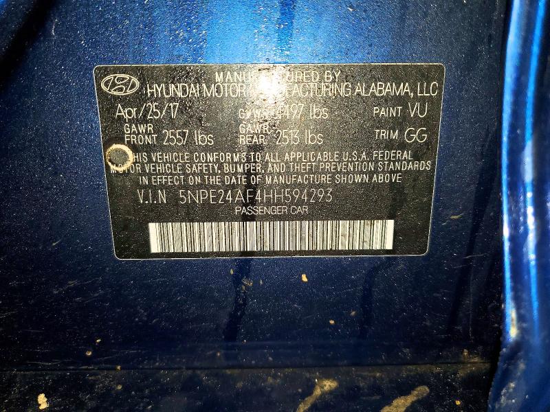 Продаж на аукціоні авто 2017 Hyundai Sonata, vin: 5NPE24AF4HH594293, номер лоту: 45625316