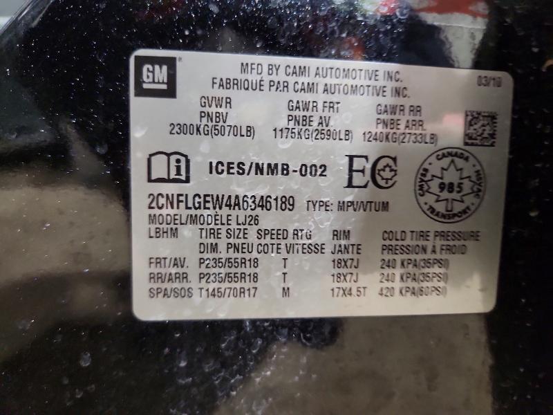 Aukcja sprzedaży 2010 Chevrolet Equinox, vin: 2CNFLGEW4A6346189, numer aukcji: 48156276