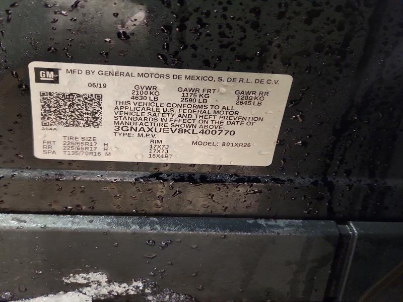 Aukcja sprzedaży 2019 Chevrolet Equinox, vin: 3GNAXUEV8KL400770, numer aukcji: 46152636