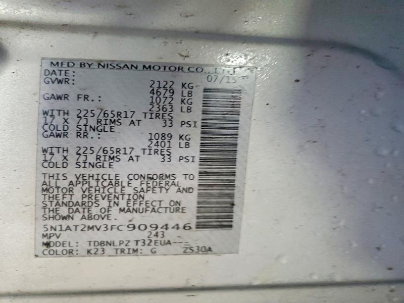 Aukcja sprzedaży 2015 Nissan Rogue, vin: 5N1AT2MV3FC909446, numer aukcji: 45824076