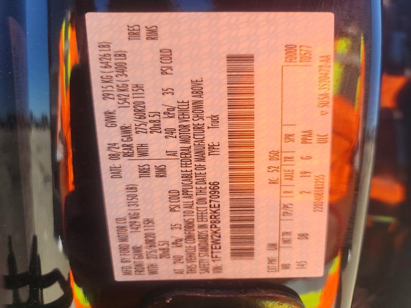Aukcja sprzedaży 2024 Ford F150, vin: 1FTEW2KP8RKE70966, numer aukcji: 45809146