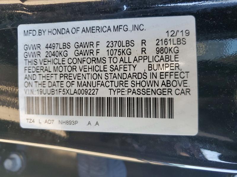 Aukcja sprzedaży 2020 Acura Tlx, vin: 19UUB1F5XLA009227, numer aukcji: 45695116