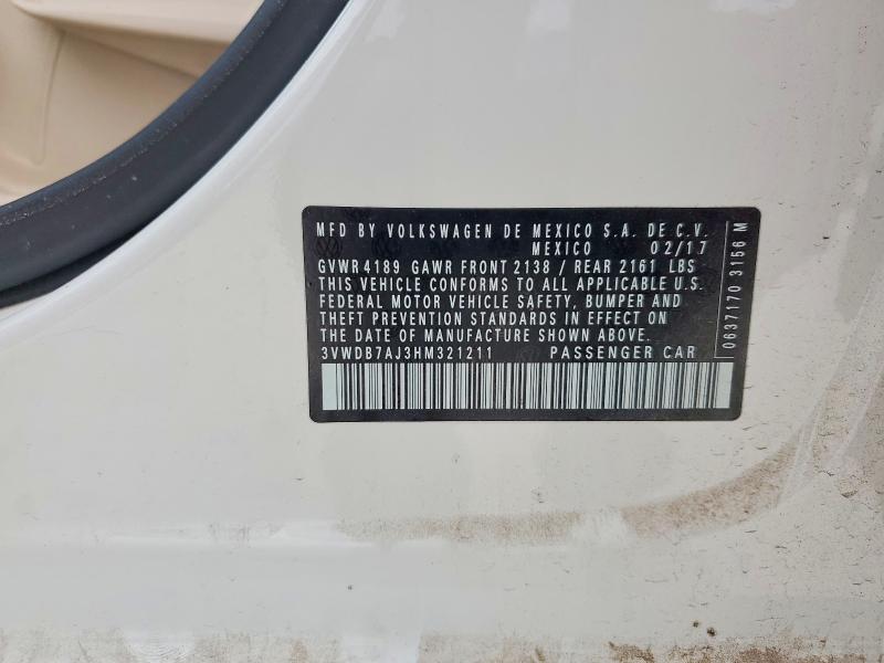 Продажа на аукционе авто 2017 Volkswagen Jetta, vin: 3VWDB7AJ3HM321211, номер лота: 47584186