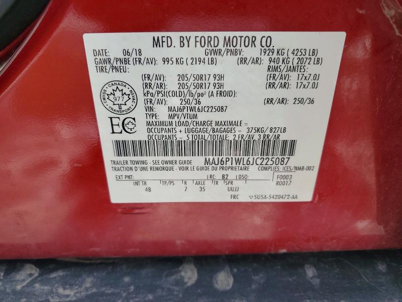 Продажа на аукционе авто 2018 Ford Ecosport, vin: MAJ6P1WL6JC225087, номер лота: 42074546