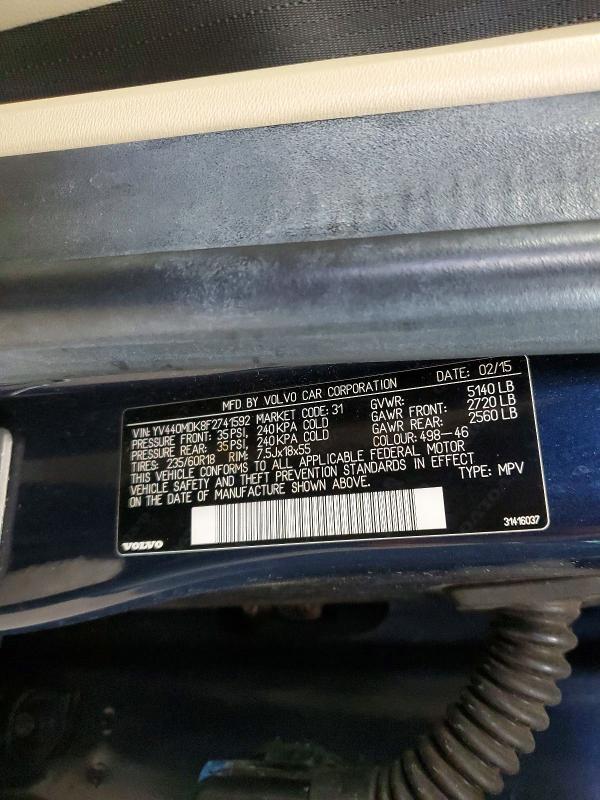 47968236 :رقم المزاد ، YV440MDK8F2741592 vin ، 2015 Volvo Xc60 مزاد بيع