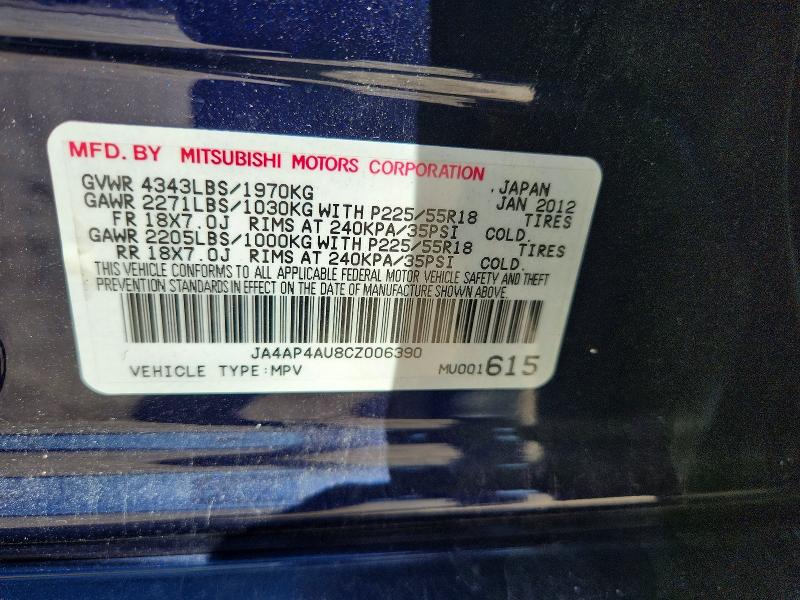 Продаж на аукціоні авто 2012 Mitsubishi Outlander Sport, vin: JA4AP4AU8CZ006390, номер лоту: 45447726