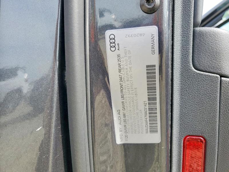 2021 Audi A4 მანქანა იყიდება აუქციონზე, vin: WAUDAAF47MA031421, აუქციონის ნომერი: 45870366