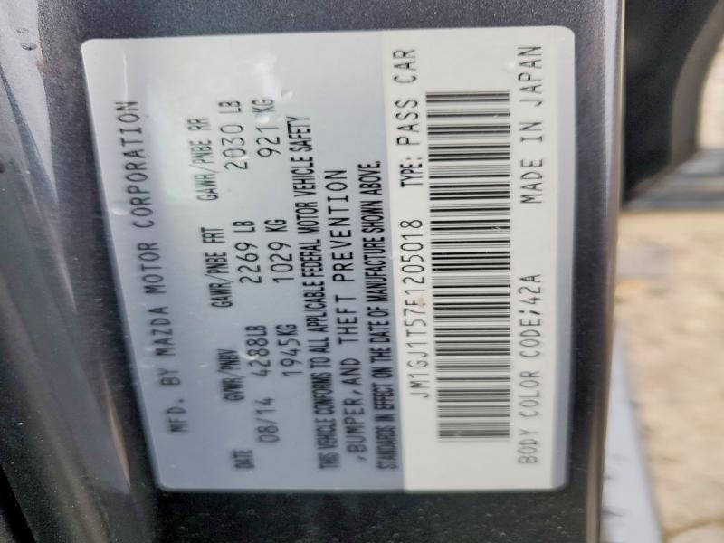 42001986 :رقم المزاد ، JM1GJ1T57F1205018 vin ، 2015 Mazda 6 مزاد بيع