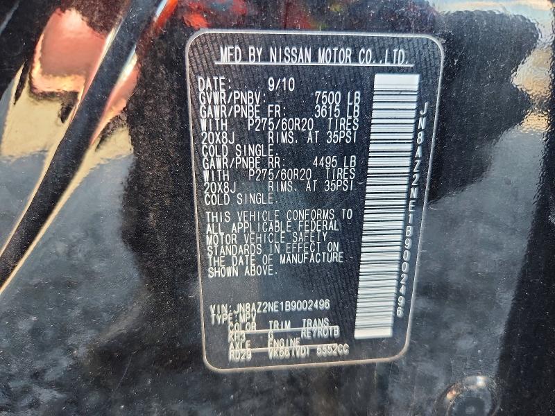 Aukcja sprzedaży 2011 Infiniti Qx56, vin: JN8AZ2NE1B9002496, numer aukcji: 79903715