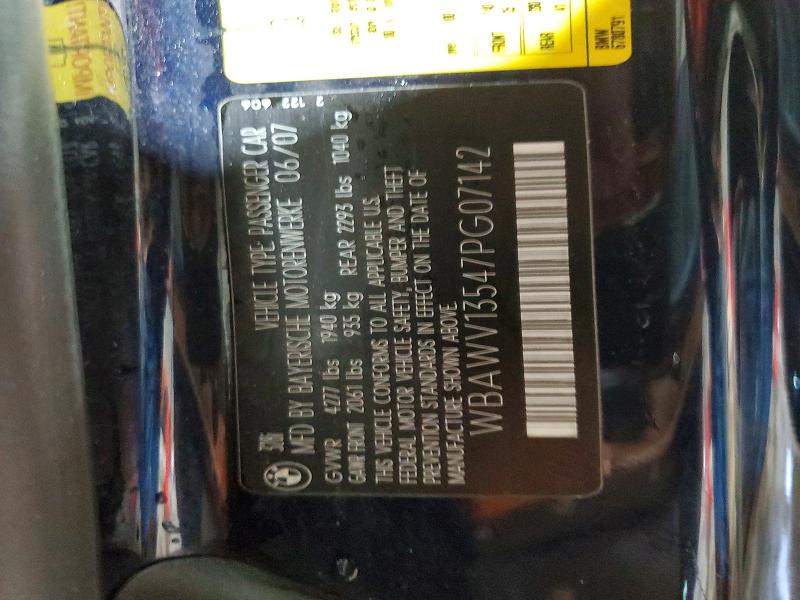 47644356 :رقم المزاد ، WBAWV13547PG07142 vin ، 2007 Bmw 328 مزاد بيع