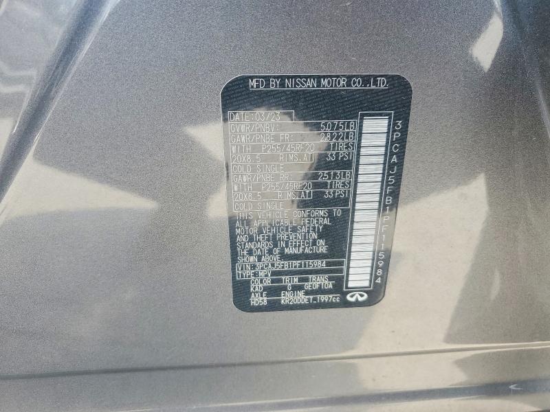 47056686 :رقم المزاد ، 3PCAJ5FB1PF115984 vin ، 2023 Infiniti Qx50 مزاد بيع