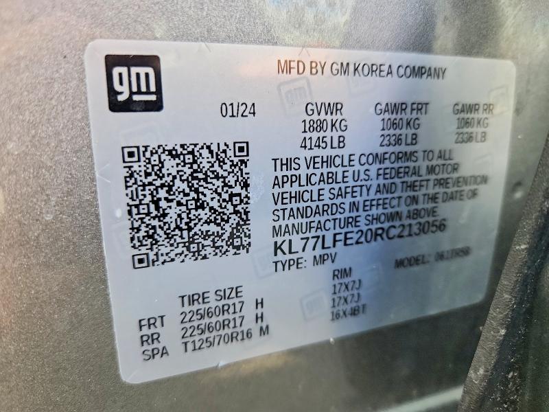 Продаж на аукціоні авто 2024 Chevrolet Trax, vin: KL77LFE20RC213056, номер лоту: 47243296