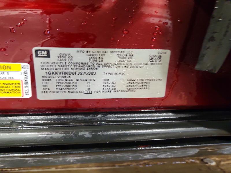 45524916 :رقم المزاد ، 1GKKVRKD8FJ276383 vin ، 2015 Gmc Acadia مزاد بيع