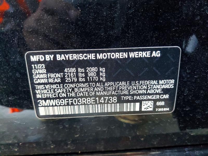 Продажа на аукционе авто 2024 Bmw 330i, vin: 3MW69FF03R8E14738, номер лота: 45564256