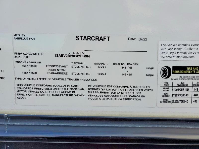 Продажа на аукционе авто 2023 Starcraft Super Lite, vin: 1SABV0BP9P3YL5084, номер лота: 45790096