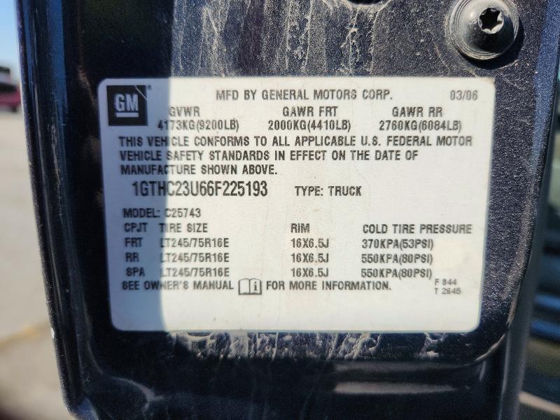 Aukcja sprzedaży 2006 Gmc Sierra, vin: 1GTHC23U66F225193, numer aukcji: 78116155