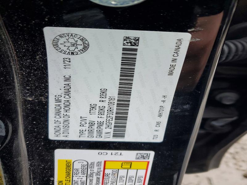 Продаж на аукціоні авто 2024 Honda Civic, vin: 2HGFE2F30RH106161, номер лоту: 46616006