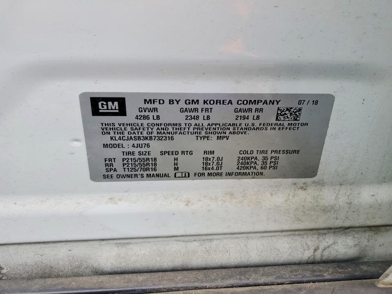 Продаж на аукціоні авто 2019 Buick Encore, vin: KL4CJASB3KB732316, номер лоту: 79454085