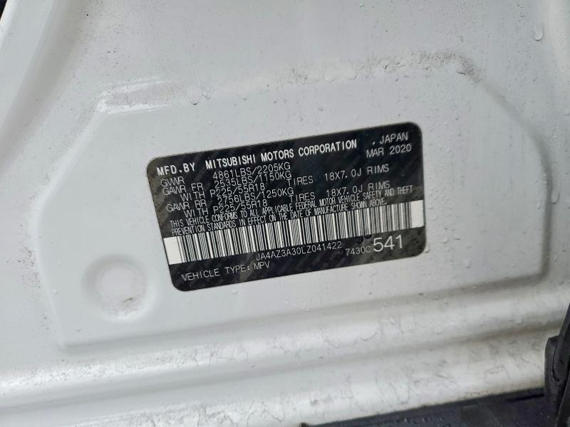 Продаж на аукціоні авто 2020 Mitsubishi Outlander, vin: JA4AZ3A30LZ041422, номер лоту: 41867406