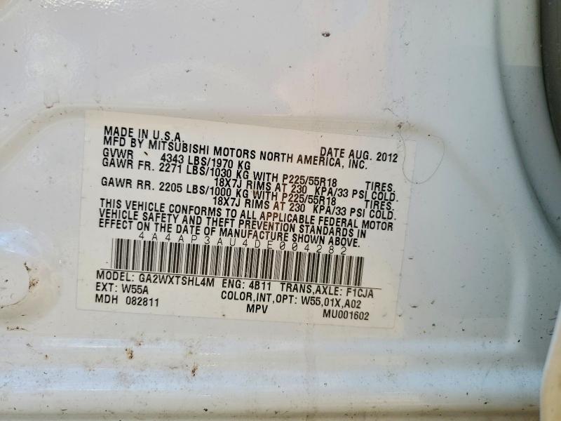 Продаж на аукціоні авто 2013 Mitsubishi Outlander Sport, vin: 4A4AP3AU4DE004282, номер лоту: 47956436