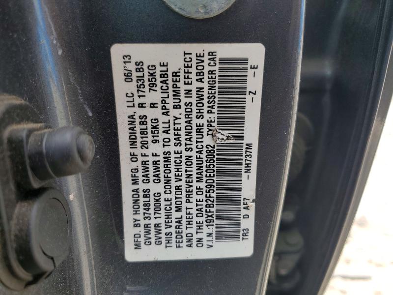 Продажа на аукционе авто 2013 Honda Civic, vin: 19XFB2F59DE056082, номер лота: 48263716