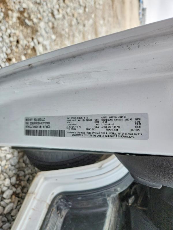2024 Ram Promaster 2500 მანქანა იყიდება აუქციონზე, vin: 3C6LRVDG6RE119903, აუქციონის ნომერი: 78068975