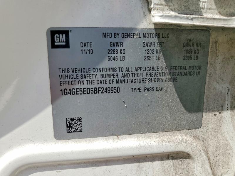 47758266 :رقم المزاد ، 1G4GE5ED5BF249950 vin ، 2011 Buick Lacrosse مزاد بيع