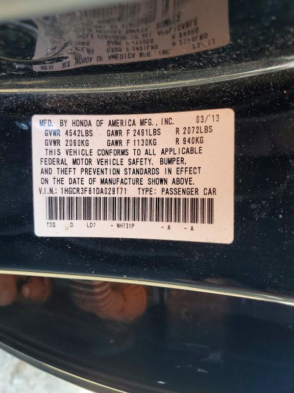 Продажа на аукционе авто 2013 Honda Accord, vin: 1HGCR3F81DA029171, номер лота: 47354156