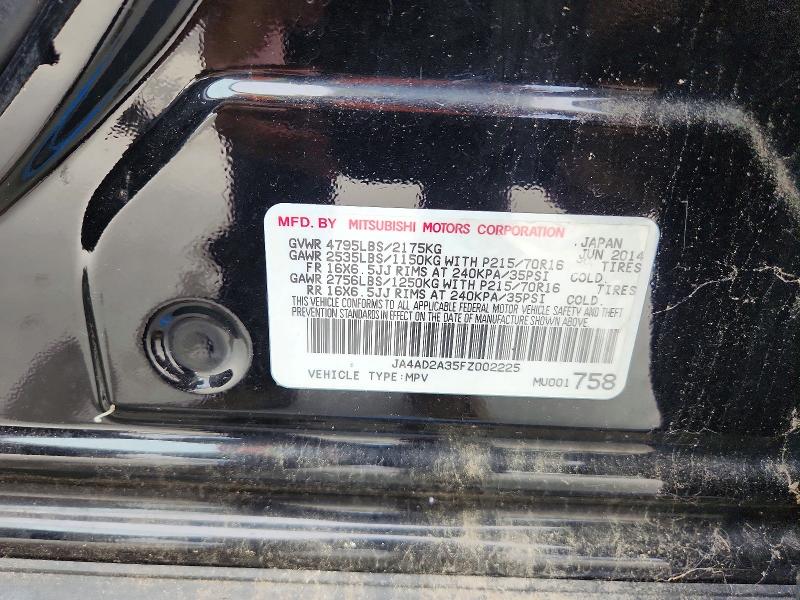 Продаж на аукціоні авто 2015 Mitsubishi Outlander, vin: JA4AD2A35FZ002225, номер лоту: 47809396