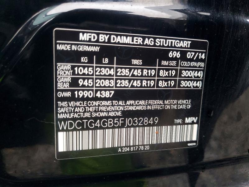Aukcja sprzedaży 2015 Mercedes-benz Gla, vin: WDCTG4GB5FJ032849, numer aukcji: 46881376