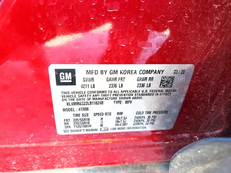Aukcja sprzedaży 2020 Buick Encore Gx, vin: KL4MMBS22LB116240, numer aukcji: 47124476