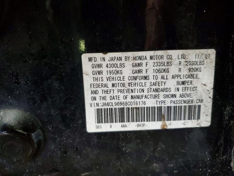 46274826 :رقم المزاد ، JH4CL96968C016176 vin ، 2008 Acura Tsx مزاد بيع