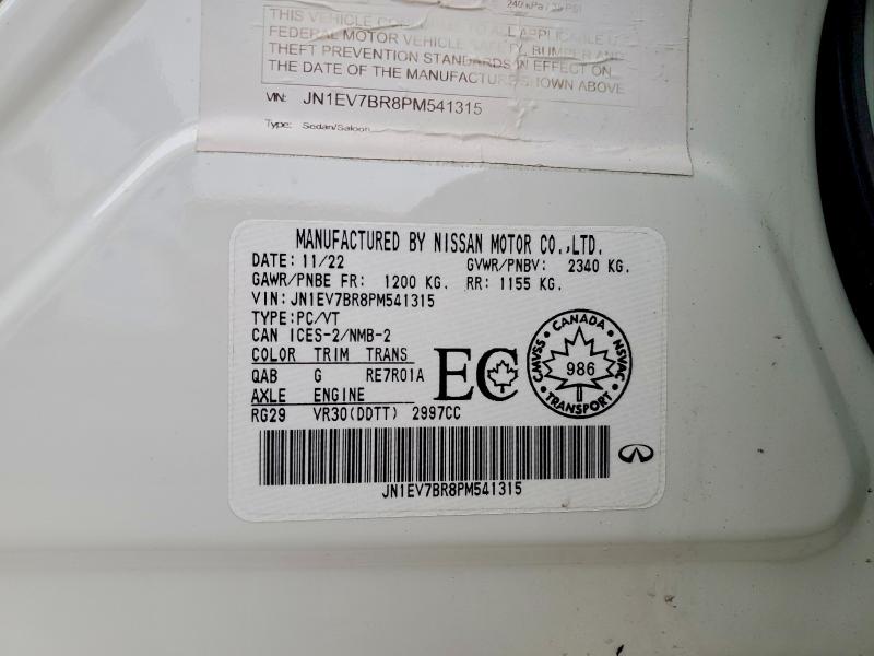 Продаж на аукціоні авто 2023 Infiniti Q50, vin: JN1EV7BR8PM541315, номер лоту: 48149026