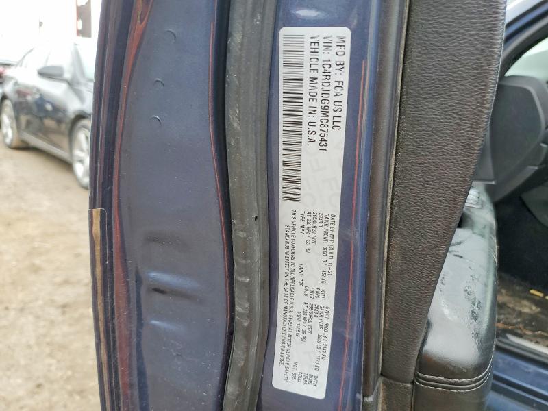 79166925 :رقم المزاد ، 1C4RDJDG9MC875431 vin ، 2021 Dodge Durango مزاد بيع