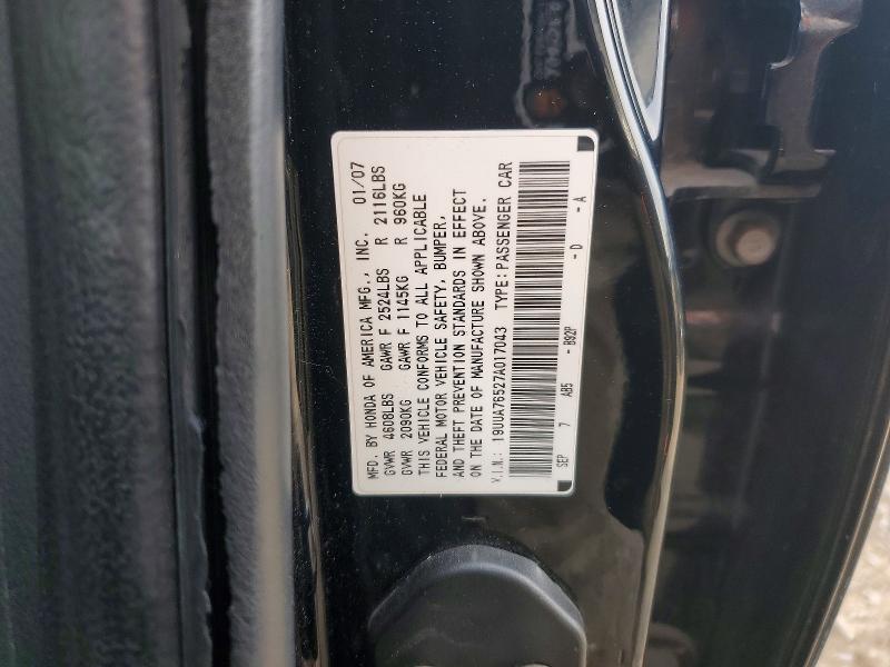 Продаж на аукціоні авто 2007 Acura Tl, vin: 19UUA76527A017043, номер лоту: 47603566