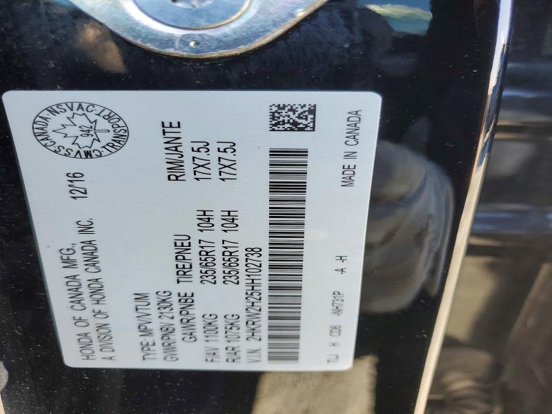 41955476 :رقم المزاد ، 2HKRW2H25HH102738 vin ، 2017 Honda Cr-v مزاد بيع