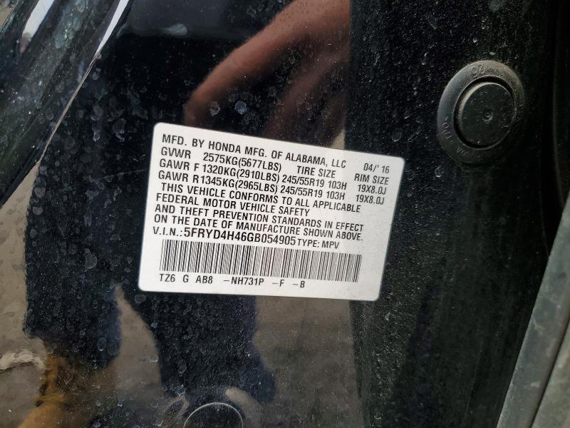 Auction sale of the 2016 Acura Mdx, vin: 5FRYD4H46GB054905, lot number: 46692406