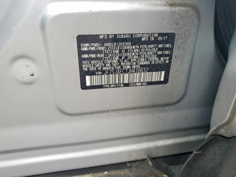 Aukcja sprzedaży 2018 Subaru Forester, vin: JF2SJAEC7JH416632, numer aukcji: 79619005