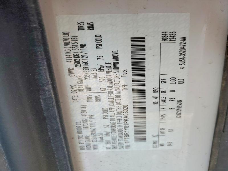 Продажа на аукционе авто 2023 Ford Transit, vin: 1FTBR1Y81PKA03020, номер лота: 85995845