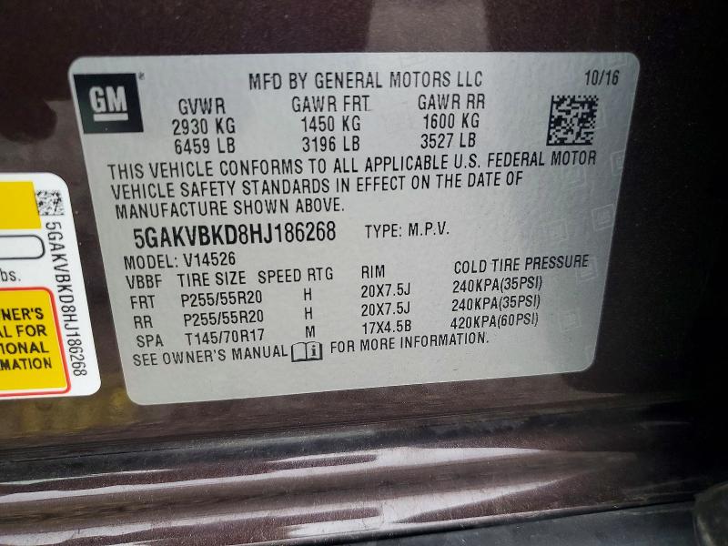 Aukcja sprzedaży 2017 Buick Enclave, vin: 5GAKVBKD8HJ186268, numer aukcji: 41888036