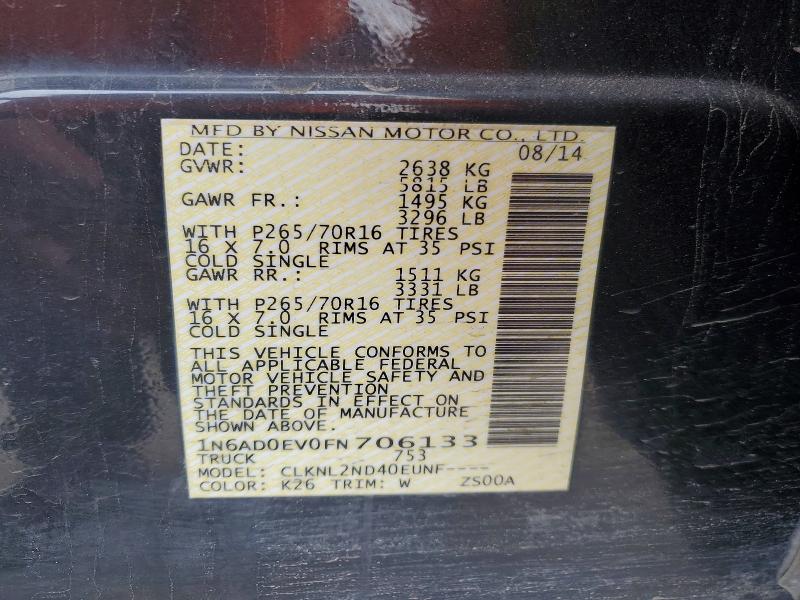 Продажа на аукционе авто 2015 Nissan Frontier, vin: 1N6AD0EV0FN706133, номер лота: 41843556