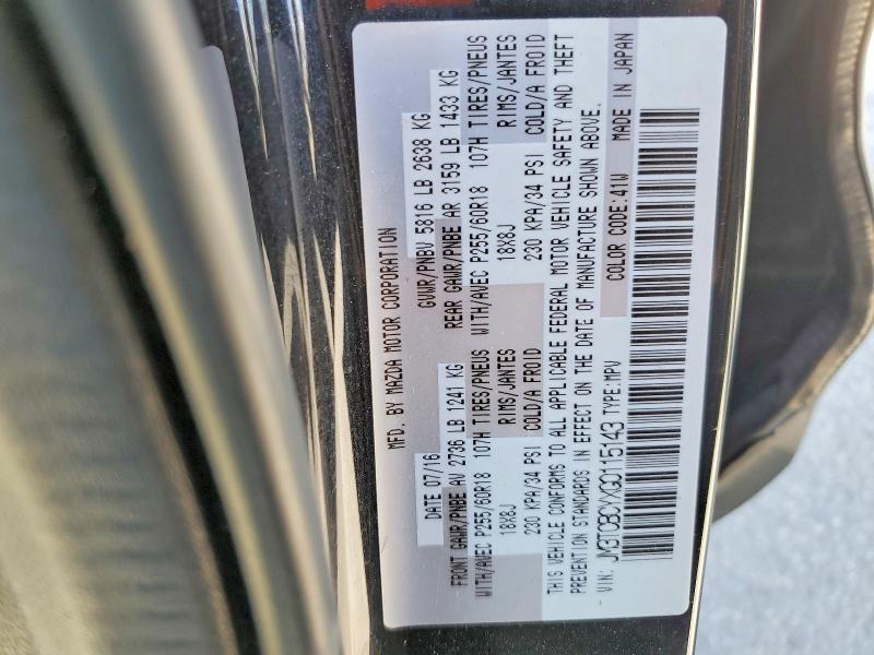 Продажа на аукционе авто 2016 Mazda Cx-9, vin: JM3TCBCYXG0115143, номер лота: 47368366