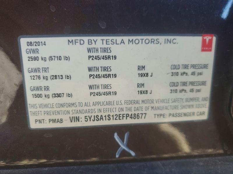 Aukcja sprzedaży 2014 Tesla Model S, vin: 5YJSA1S12EFP48677, numer aukcji: 47020306