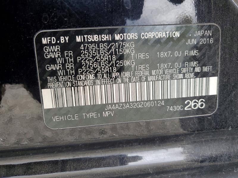 Продаж на аукціоні авто 2016 Mitsubishi Outlander, vin: JA4AZ3A32GZ060124, номер лоту: 47917046