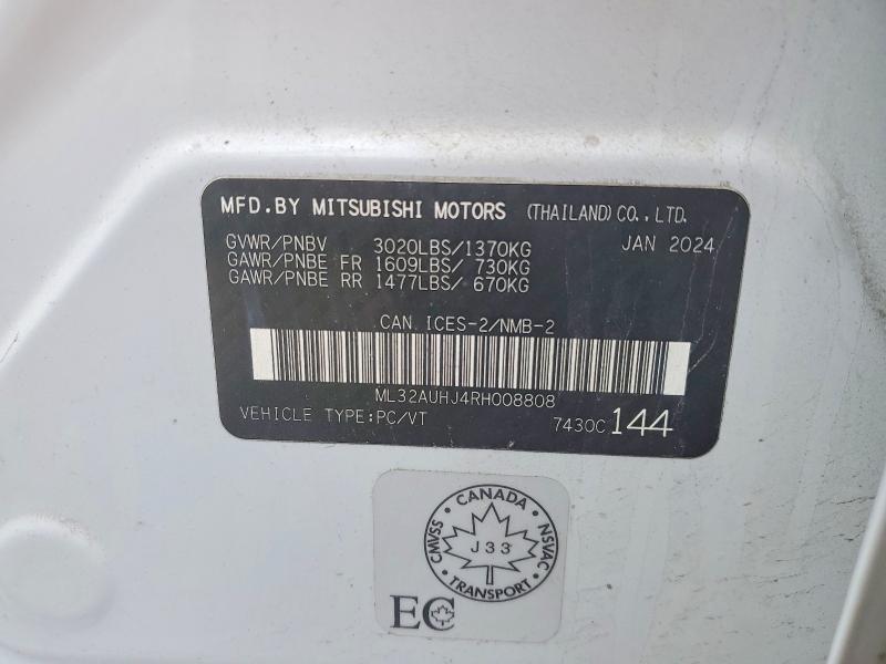 Aukcja sprzedaży 2024 Mitsubishi Mirage, vin: ML32AUHJ4RH008808, numer aukcji: 46285206